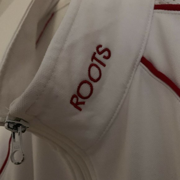 Roots Canadian Olympic Team Men's White Full Zip Sweater Official Outfitter XXL - Picture 7 of 11